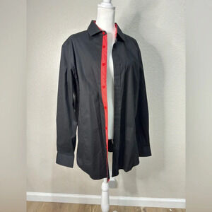 NWOT ALEX VANDO Cotton stretch black button down dress shirt